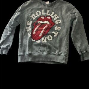 Zara Kids Gray Rolling Stones Crewneck